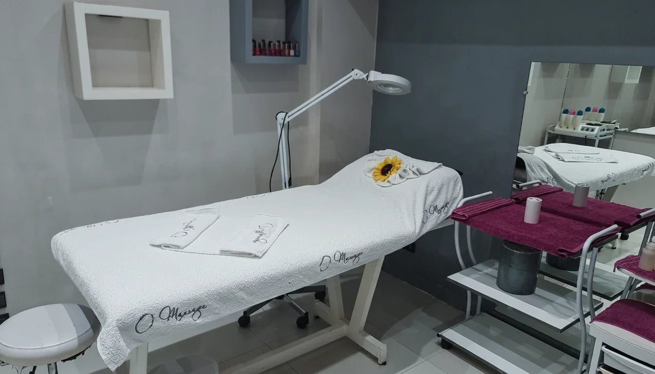 Massage tables prepared in a treatment room