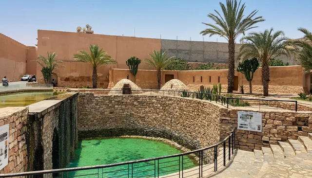 Stone walls and palm trees in southern Morocco