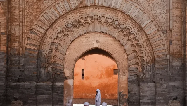 An ornate arched doorway in Marrakech